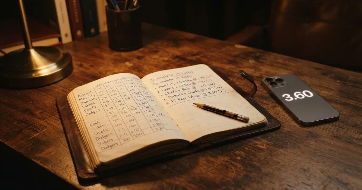Ein Notizbuch mit handschriftlichen Kästchen und Linien liegt neben einem Bleistift und einem Taschenrechner auf einem Schreibtisch.