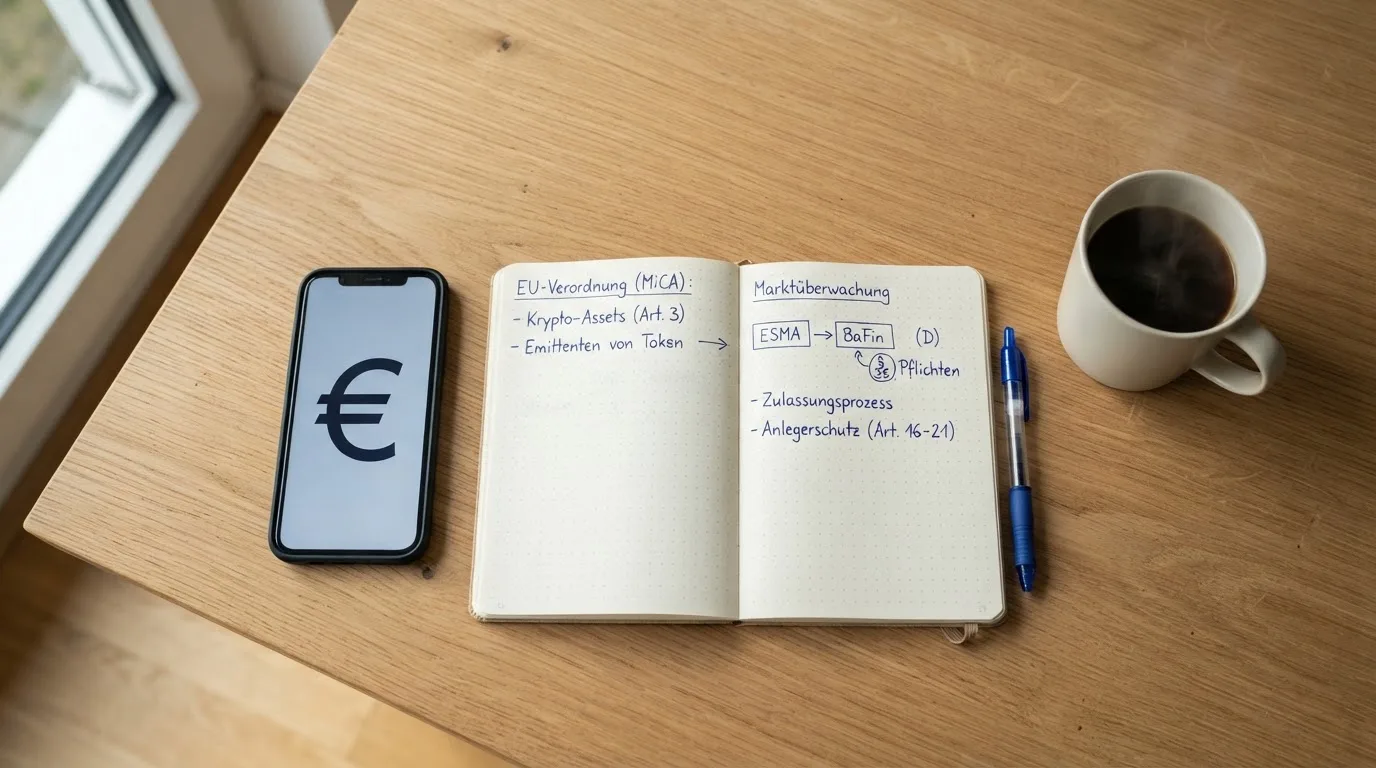 Ein Smartphone liegt auf einem Tisch neben einem Notizbuch mit handschriftlichen Notizen und einer Tasse Kaffee.